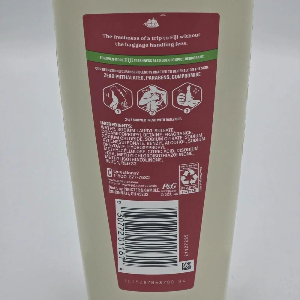 Old Spice Fiji with Palm Tree Body Wash for Men Palm Tree & Coconut 30oz (2 Pk)